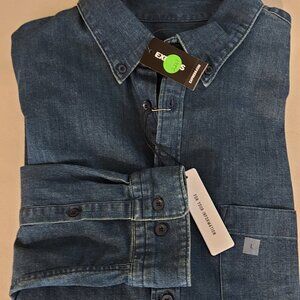 Express Dark Blue NWT Men’s L Denim Button Collared Shirt
